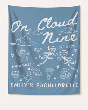 On Cloud Nine Banner Blue Jean