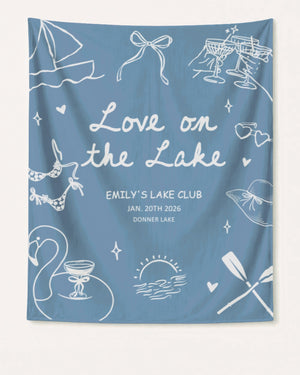Love on the Lake Banner Blue Jean
