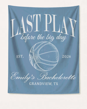 Last Play Before the Big Day - Basketball Banner Blue Jean