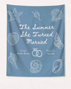 The Summer She Turned Married Banner Blue Jean