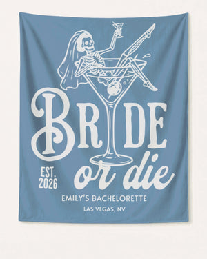 Bride or Die and Ride or Die Banner Blue Jean