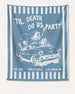 Bride or Die and Ride or Die Stripes Banner Blue Jean