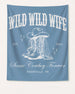 Bride and bridesmaids bachelorette party banner with vintage western cowgirl art for a Nashville-style celebration. Customizable with wedding year, city, and bride name for the whole crew.
