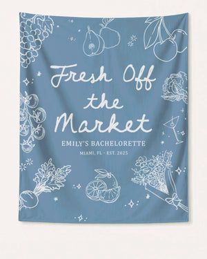 Fresh Off the Market Banner Blue Jean