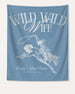 Bride and bridesmaids bachelorette party banner with vintage cowgirl illustration and Last Rodeo script. Personalized with bride name, destination city, and year for the whole crew.
