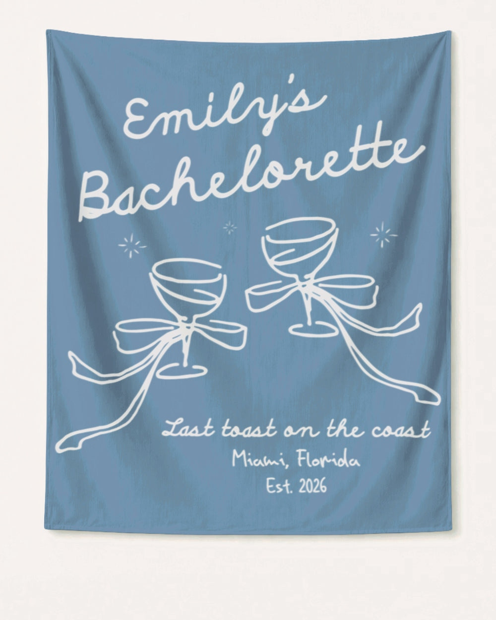 Last Toast on the Coast - Bow Cocktail Bach Banner Blue Jean