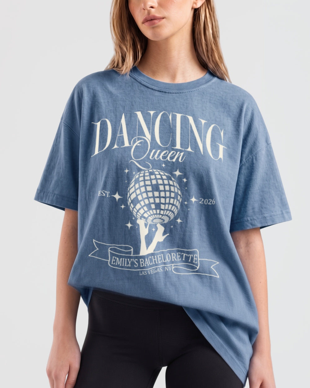 Dancing Queen, Disco Bride T-Shirt Blue Jean