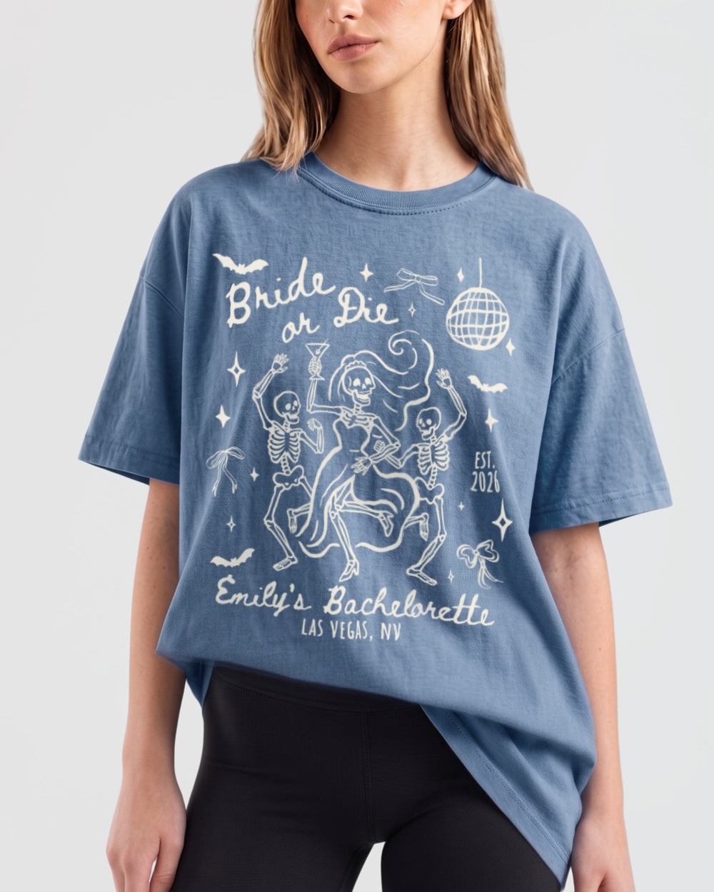 Til death do us party - Dancing Skeletons T-Shirt Blue Jean
