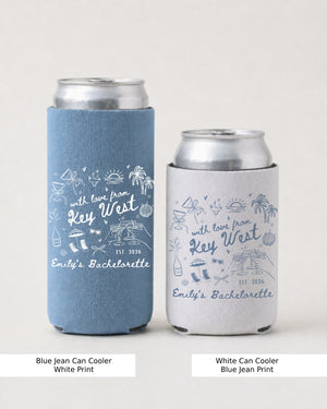 With Love from Key West Can Cooler Blue Jean