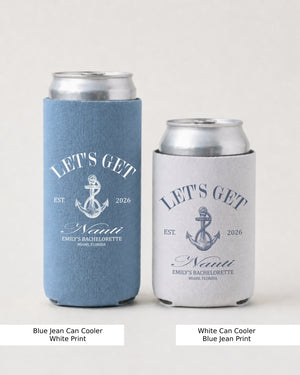 Let's Get Nauti Can Cooler Blue Jean