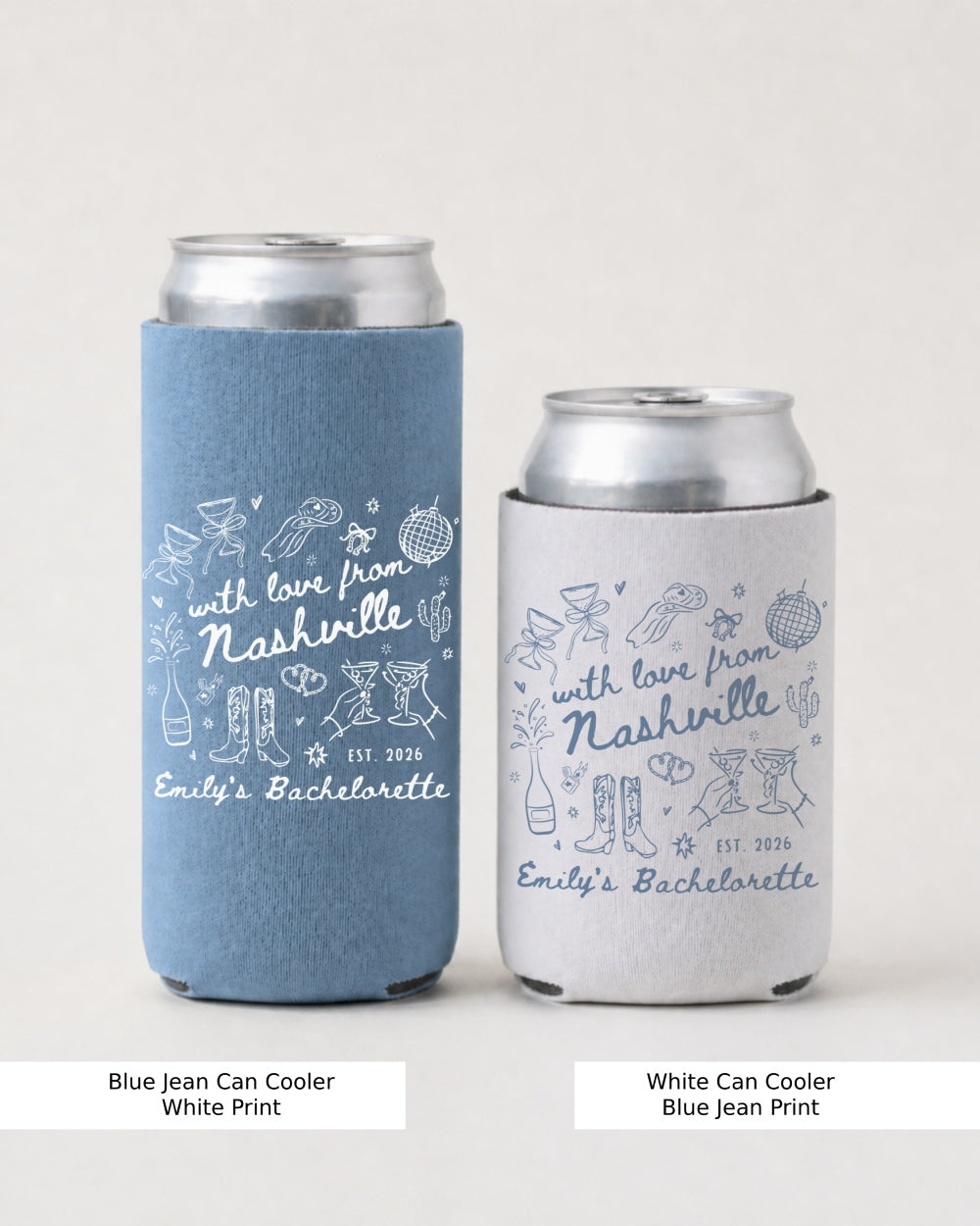 With Love from Nashville Can Cooler Blue Jean