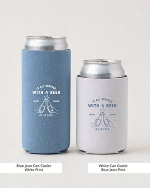 It all started with a beer Can Cooler Blue Jean