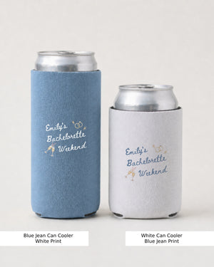 Bachelorette Weekend Can Cooler Blue Jean