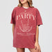 Crimson bridal or gothic bachelorette shirt with skeleton bride design - perfect for a funny or Halloween-themed bachelorette party celebration