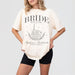 Ivory cotton bride-to-be shirt with a gothic "Bride Or Die" skeleton design, perfect for a Halloween bachelorette party or spooky bridal shower