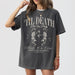 Pepper cotton bachelorette party shirt with gothic skeleton bride design, perfect for a funny, spooky till death do us party celebration