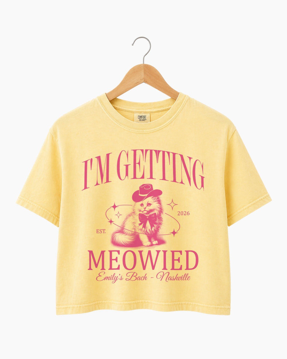 I'm Getting Meowied Bow Crop Top Butter