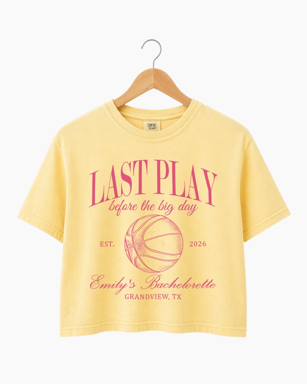 Last Play Before the Big Day - Basketball Crop Top Butter