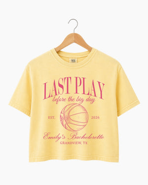 Last Play Before the Big Day - Basketball Crop Top Butter