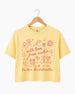 Personalized bachelorette crop top with bride name, EST year, and hometown city in minimalist doodle script. Custom matching set for the whole bridal crew.