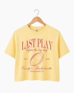 Last Play Before the Big Day - Football Crop Top Butter