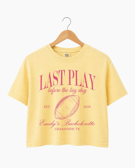 Last Play Before the Big Day - Football Crop Top Butter