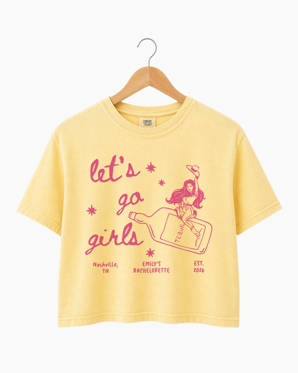 Let's Go Girls Cowgirl Bottle Crop Top Butter