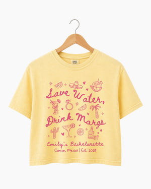 Save Water Drink Margs Crop Top Butter