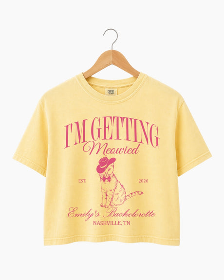 I'm Getting Meowied Tuxedo Crop Top