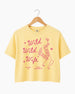 Personalized bachelorette boxy tee with Wild Wild Wife design for destination party weekends
