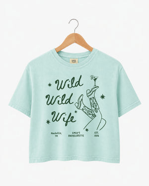 Wild Wild Wife bachelorette shirt for brides planning a western or country themed celebration
