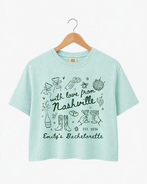 With Love from Nashville Crop Top Chalky Mint