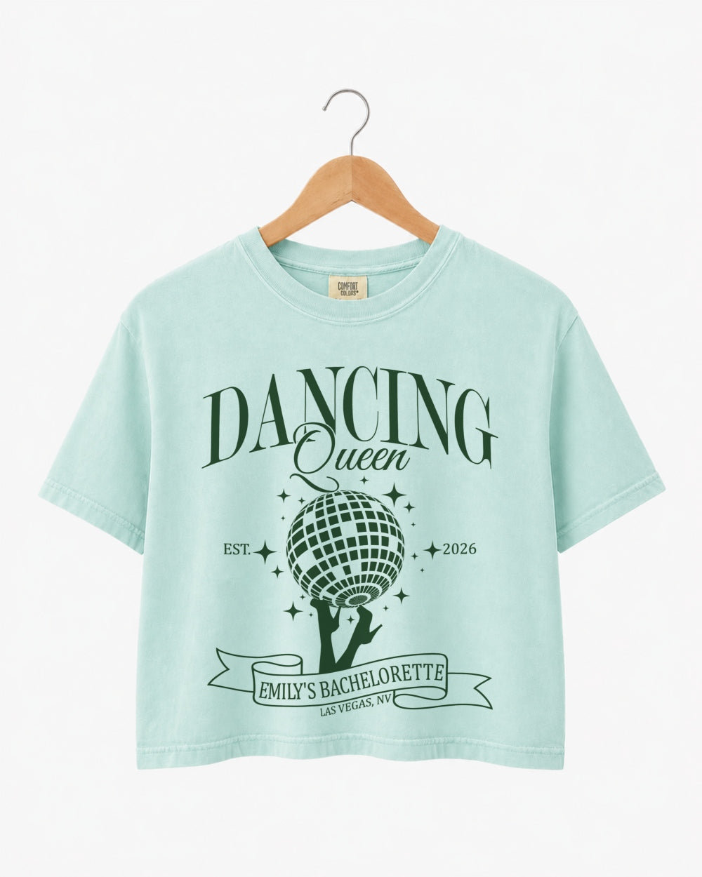 Dancing Queen, Disco Bride Crop Top Chalky Mint