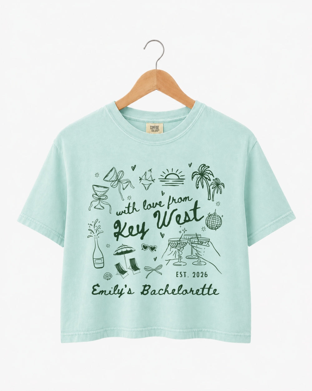 With Love from Key West Crop Top Custom Key West crop top for beach bachelorette parties and bridal crew outfits