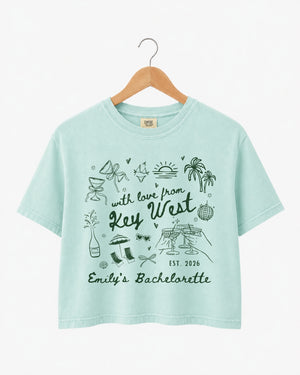 With Love from Key West Crop Top Custom Key West crop top for beach bachelorette parties and bridal crew outfits