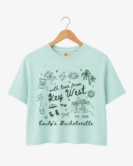 With Love from Key West Crop Top Custom Key West crop top for beach bachelorette parties and bridal crew outfits