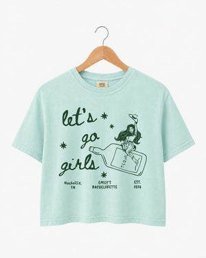 Let's Go Girls Cowgirl Bottle Crop Top Chalky Mint