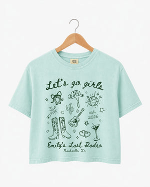 Let's Go Girls Cowgirl Party Crop Top Chalky Mint