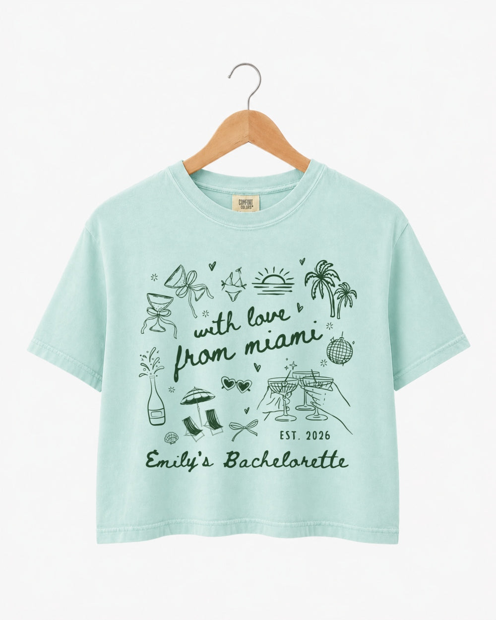 With Love from Miami Crop Top Chalky Mint