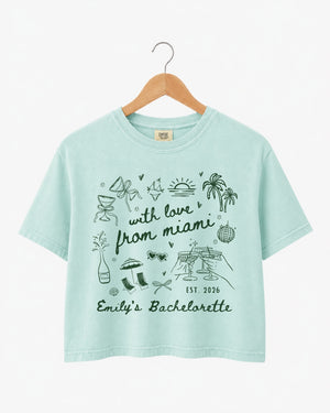 With Love from Miami Crop Top Chalky Mint
