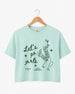 Girls night out gift idea: Let's Go Girls crop top with vintage line-art boots and martini illustration. Fun bachelorette or birthday present for the whole crew.