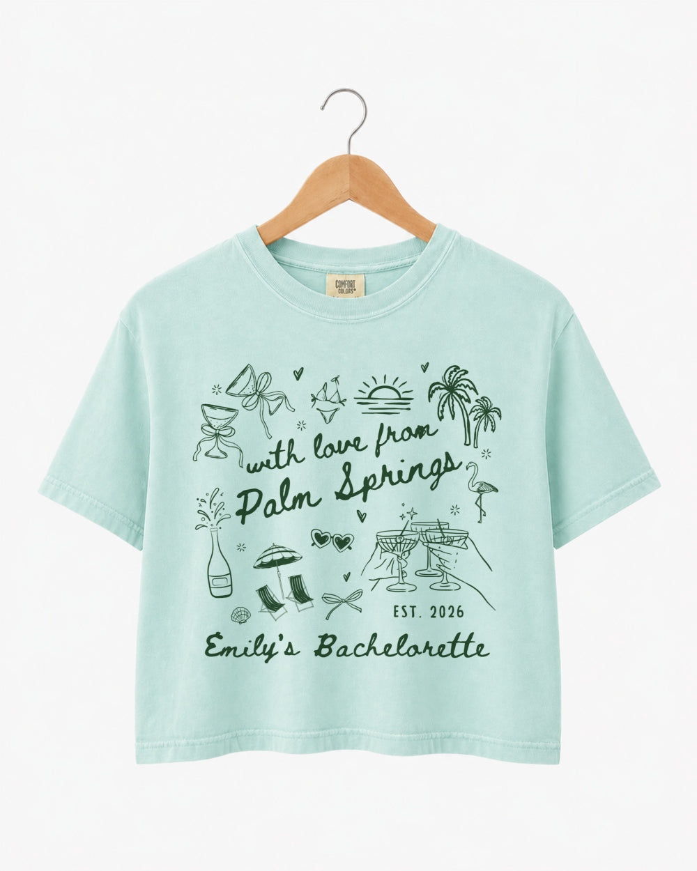 With Love from Palm Springs Crop Top Chalky Mint