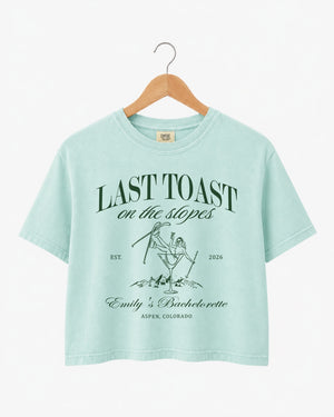 Last Toast on The Slopes Martini Crop Top Chalky Mint