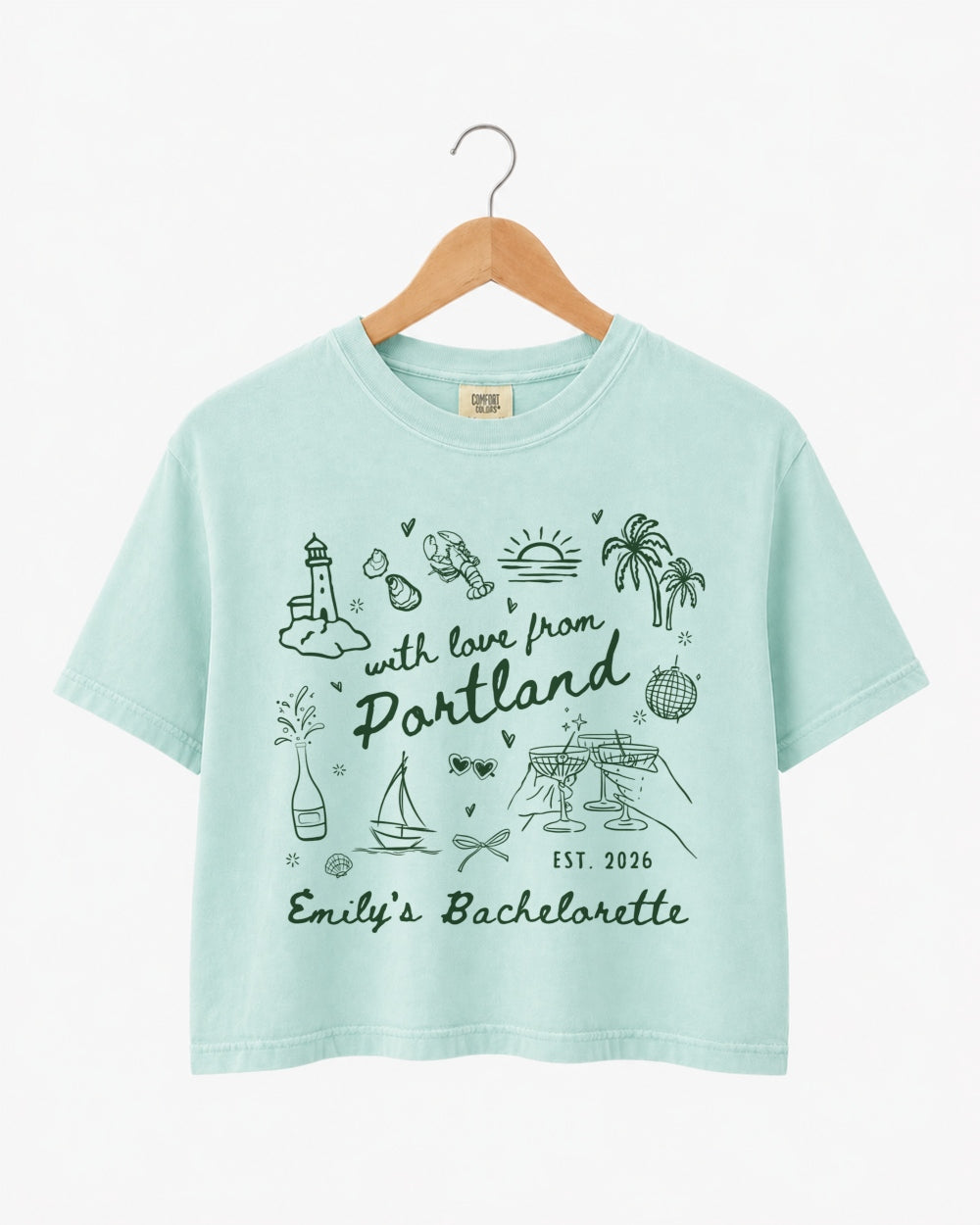 With Love from Portland Crop Top Chalky Mint