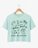 Gift idea for the bachelorette crew: Hilton Head crop top with playful line-art doodles and hand-drawn script. Personalized with bride name, destination, and EST year for the whole party.