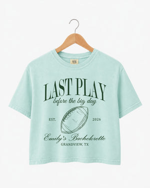 Last Play Before the Big Day - Football Crop Top Chalky Mint