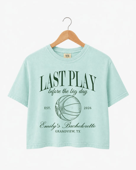 Last Play Before the Big Day - Basketball Crop Top Chalky Mint