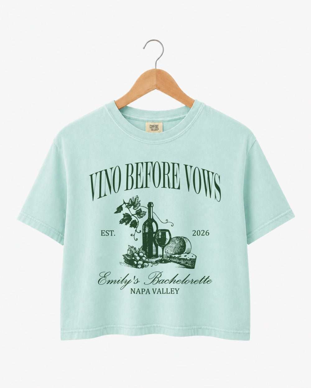 Vino Before Vows Crop Top Chalky Mint