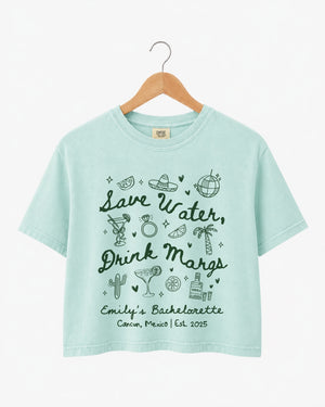 Save Water Drink Margs Crop Top Chalky Mint