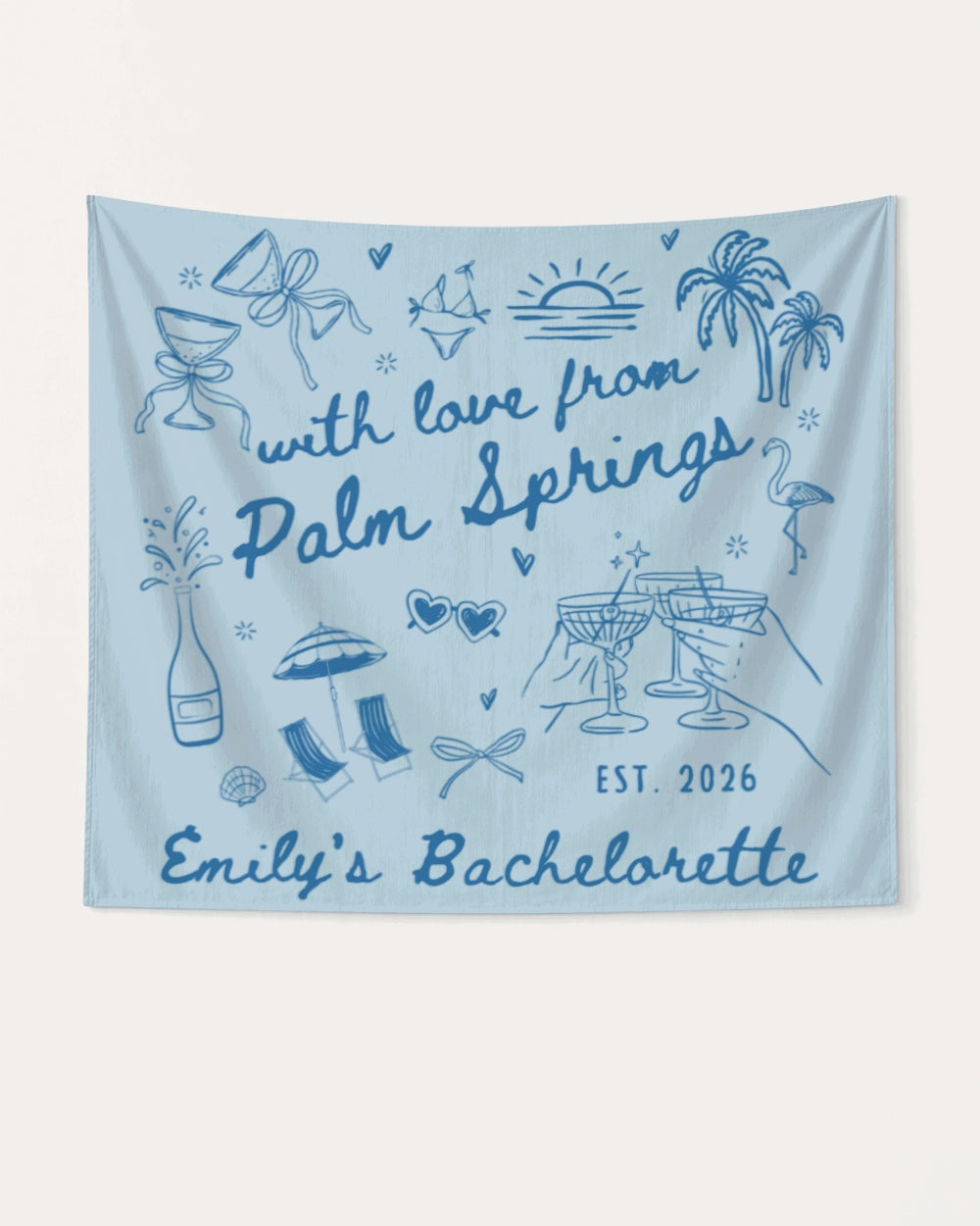 With Love from Palm Springs Banner Chambray